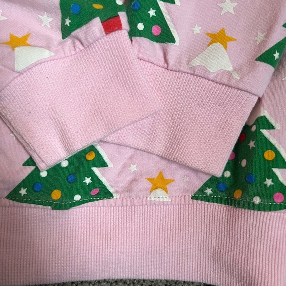 Girls Pink Christmas Tree Sweatshirt - Picture 3 of 5